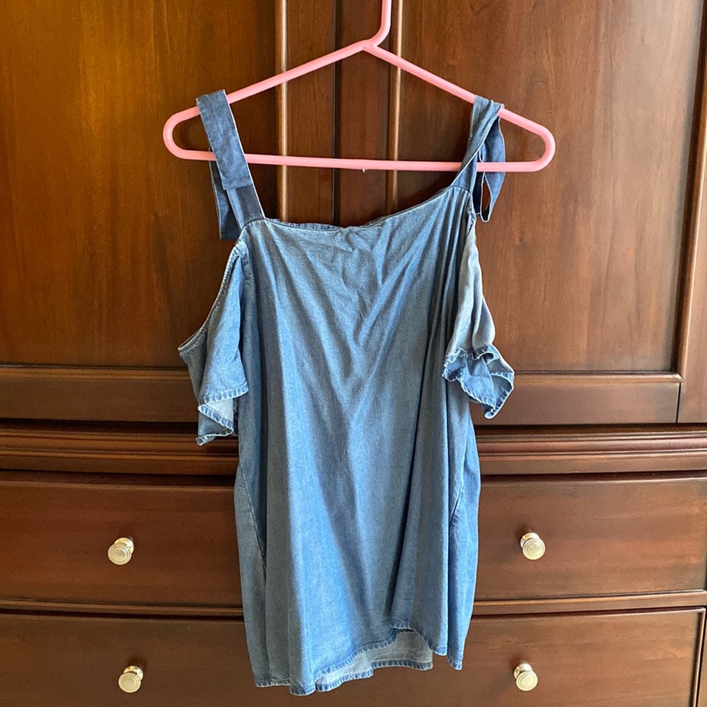 Ann Taylor Denim Off the Shoulder Top